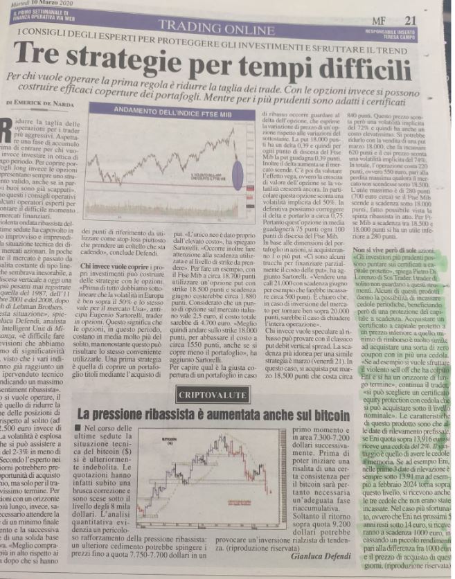 Strategie di investimento per tempi difficili