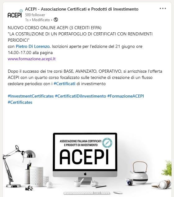 La costruzione di un portafoglio di certificati