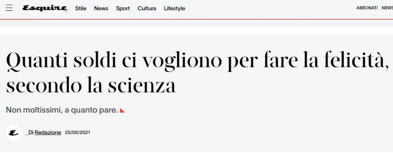 Quanti soldi servono per essere felici?