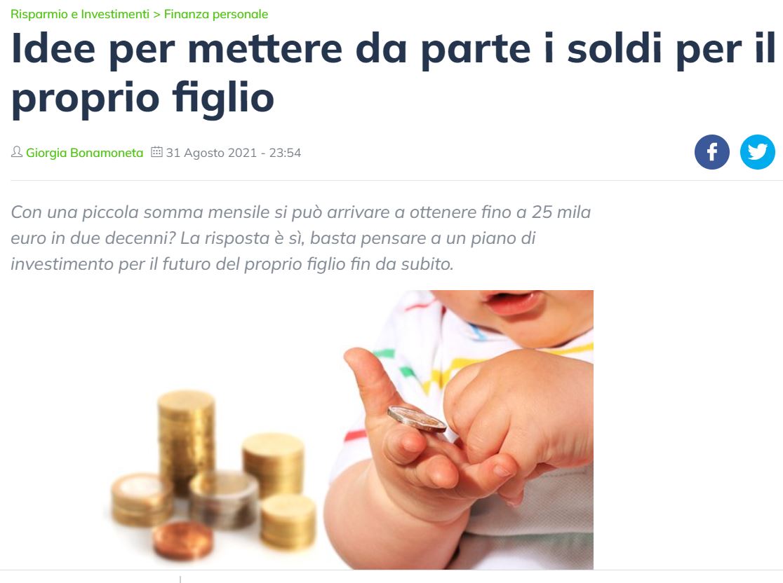 Mettere i soldi da parte per i figli