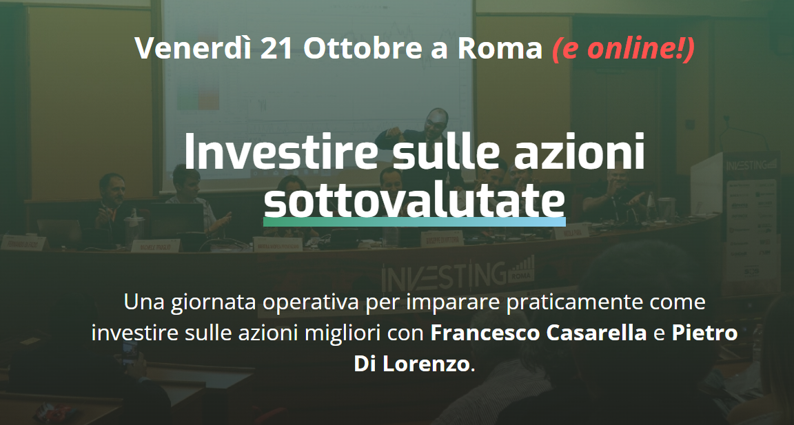 Venerdì 21 Ottobre c'è Investing MasterClass