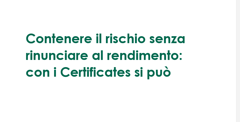 Contenere il rischio